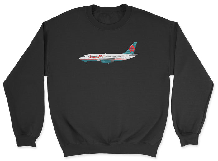 America West Airlines Boeing 737 Unisex Sweatshirt - Black