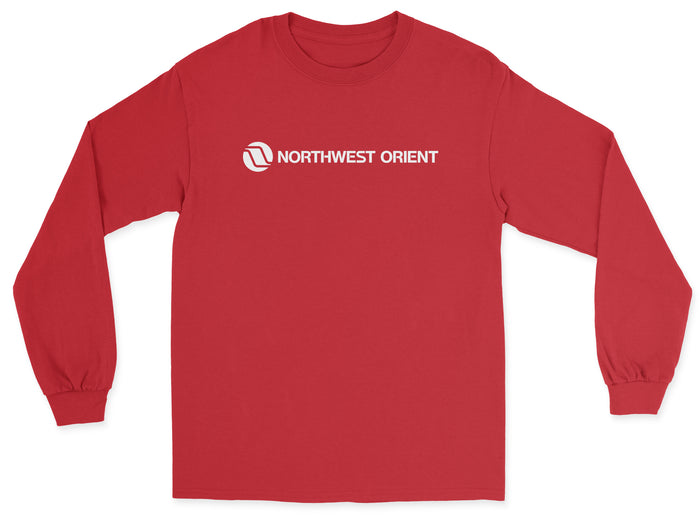 Northwest Orient Airlines Unisex Long Sleeve T-Shirt - Red