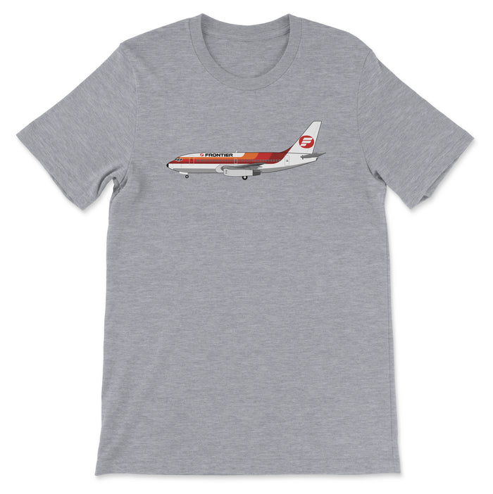 Frontier Airlines Boeing 737-200 Unisex T-Shirt - Athletic Heather