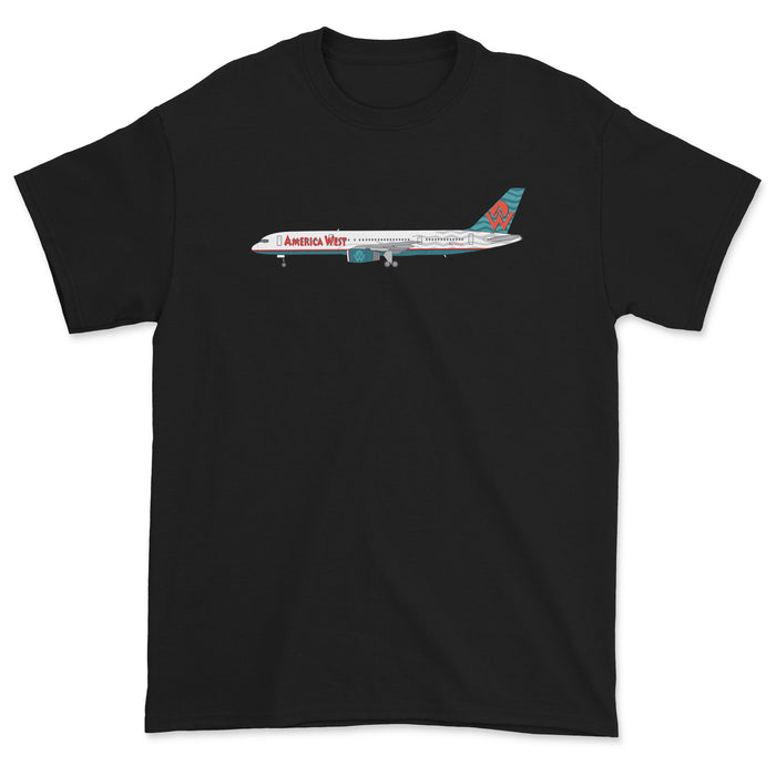 America West Airlines Boeing 757 Unisex T-Shirt - Black