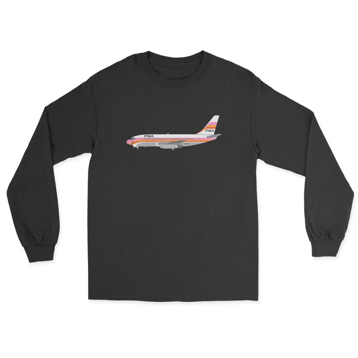 PSA Boeing 737 Unisex Long Sleeve T-Shirt - Black