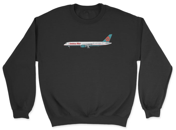 America West Airlines Boeing 757 Unisex Sweatshirt - Black