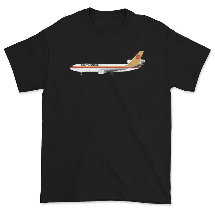 Continental Airlines Mcdonnell Douglas DC-10 Unisex T-Shirt - Black