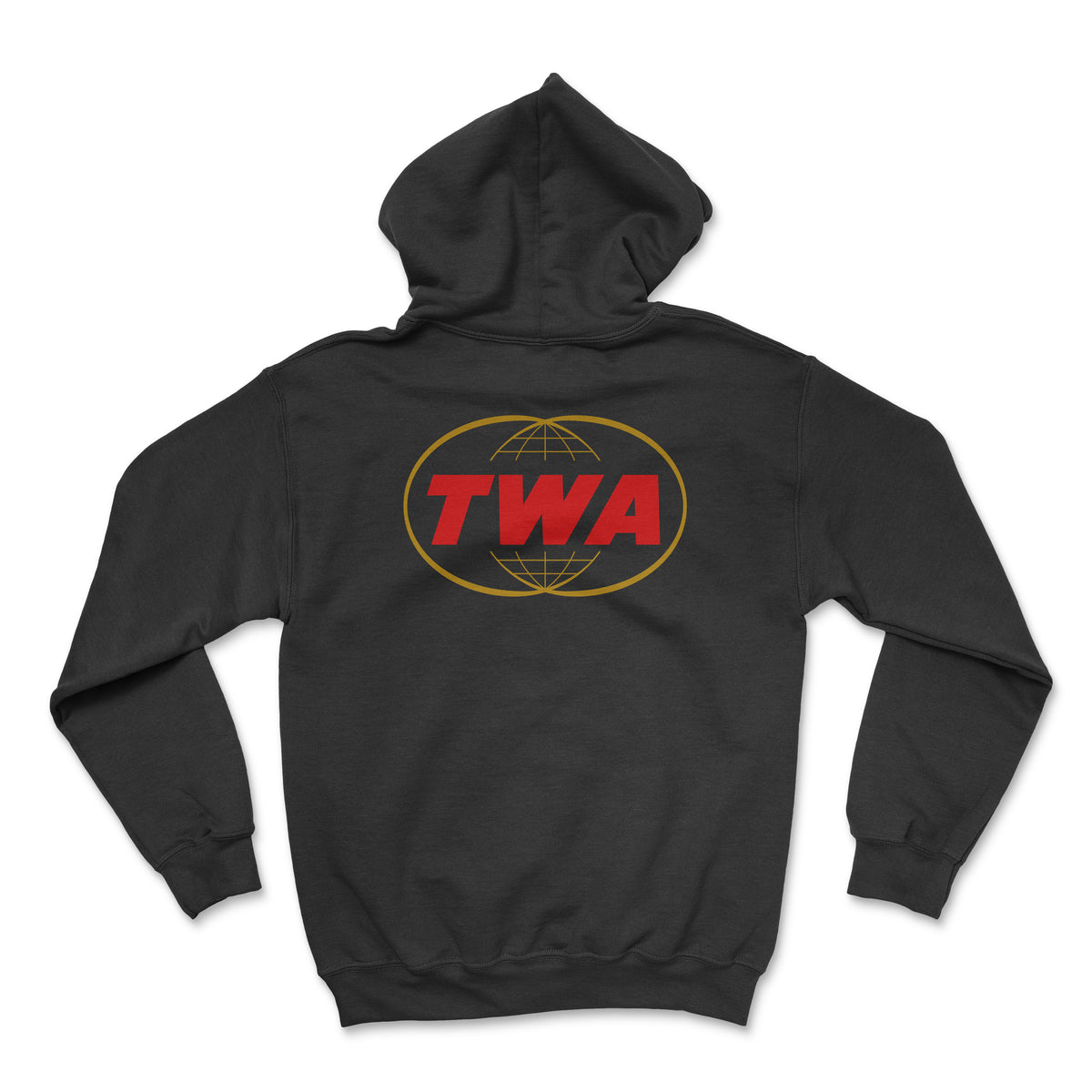 TWA Unisex Hoodie Printed On The Back - Black