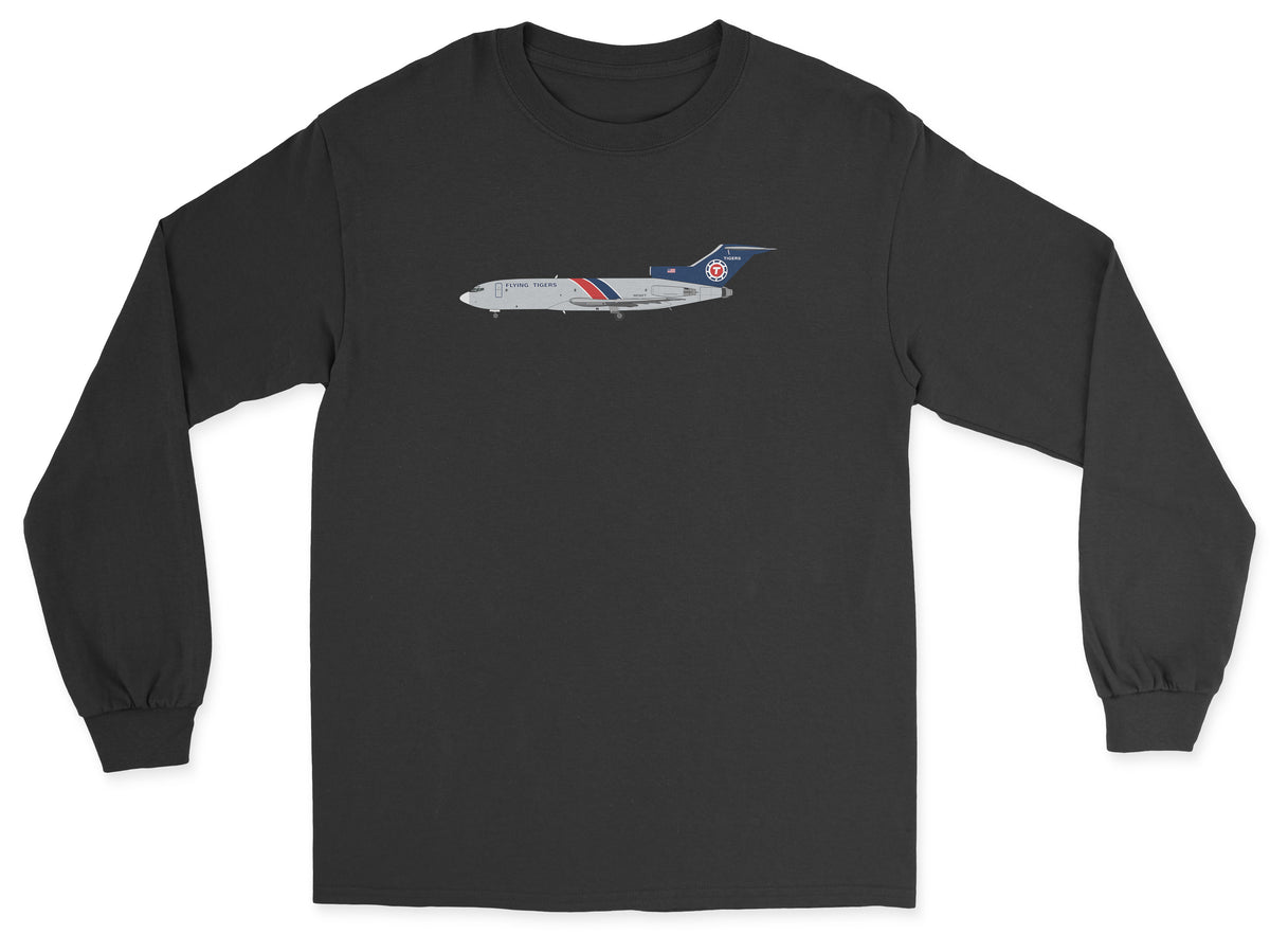 Flying Tigers Boeing 727 Unisex Long Sleeve T-Shirt - Black
