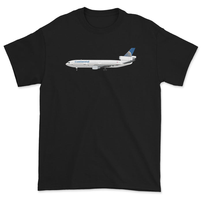 Continental Airlines Mcdonnell Douglas DC-10 Unisex T-Shirt - Black