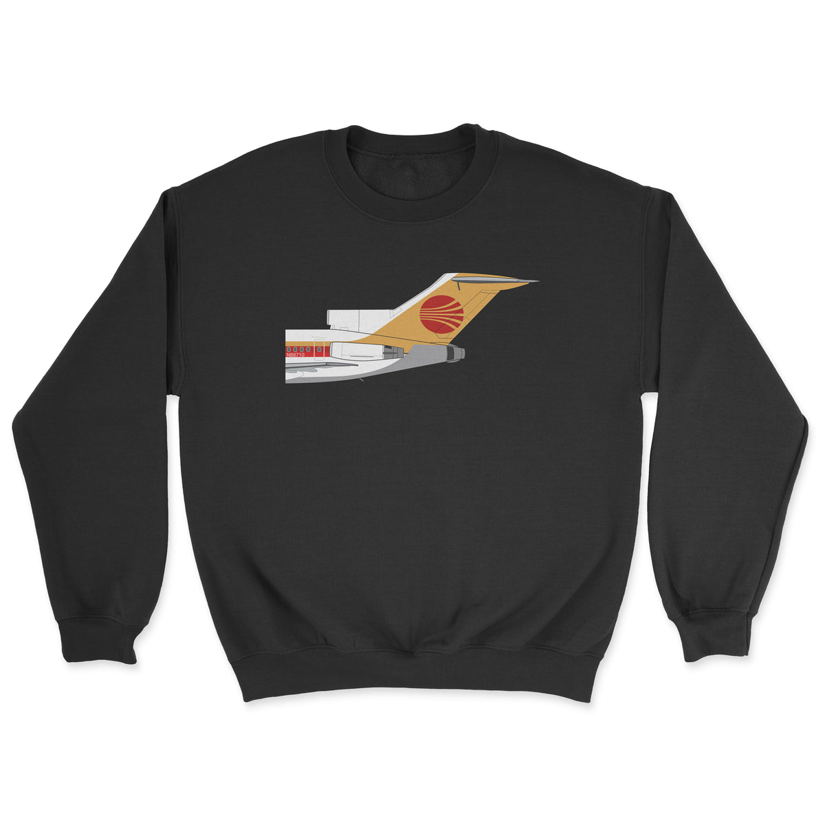 Continental Airlines Boeing 727 Tail Section Unisex Sweatshirt - Black