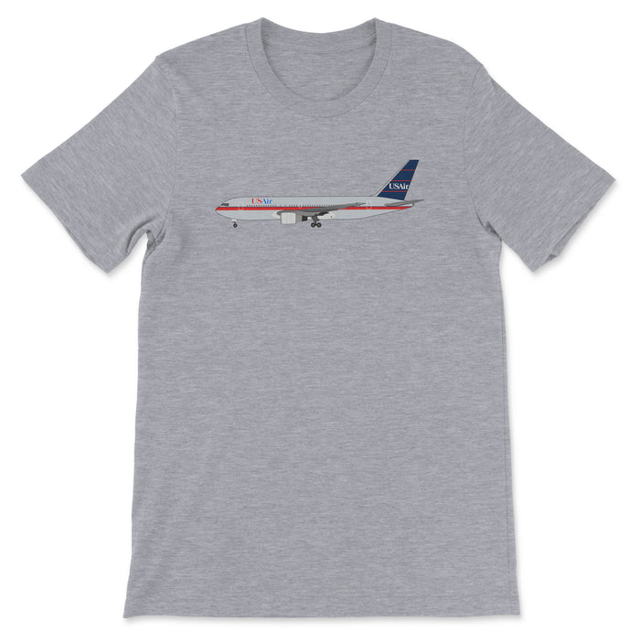 USAir Boeing 767 Unisex T-Shirt - Athletic Heather