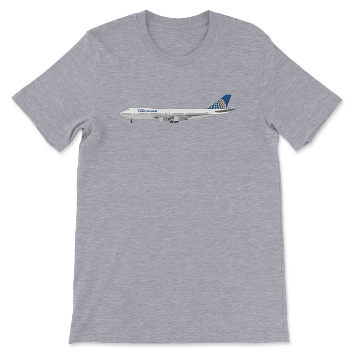 Continental Airlines Boeing 747-200 Unisex T-Shirt - Athletic Heather