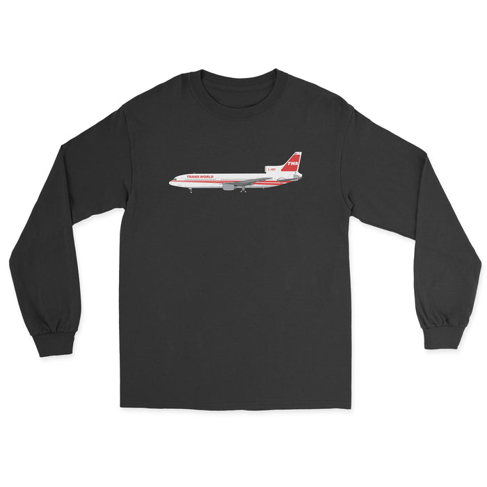 TWA Lockheed L-1011 TriStar Unisex Long Sleeve T-Shirt - Black