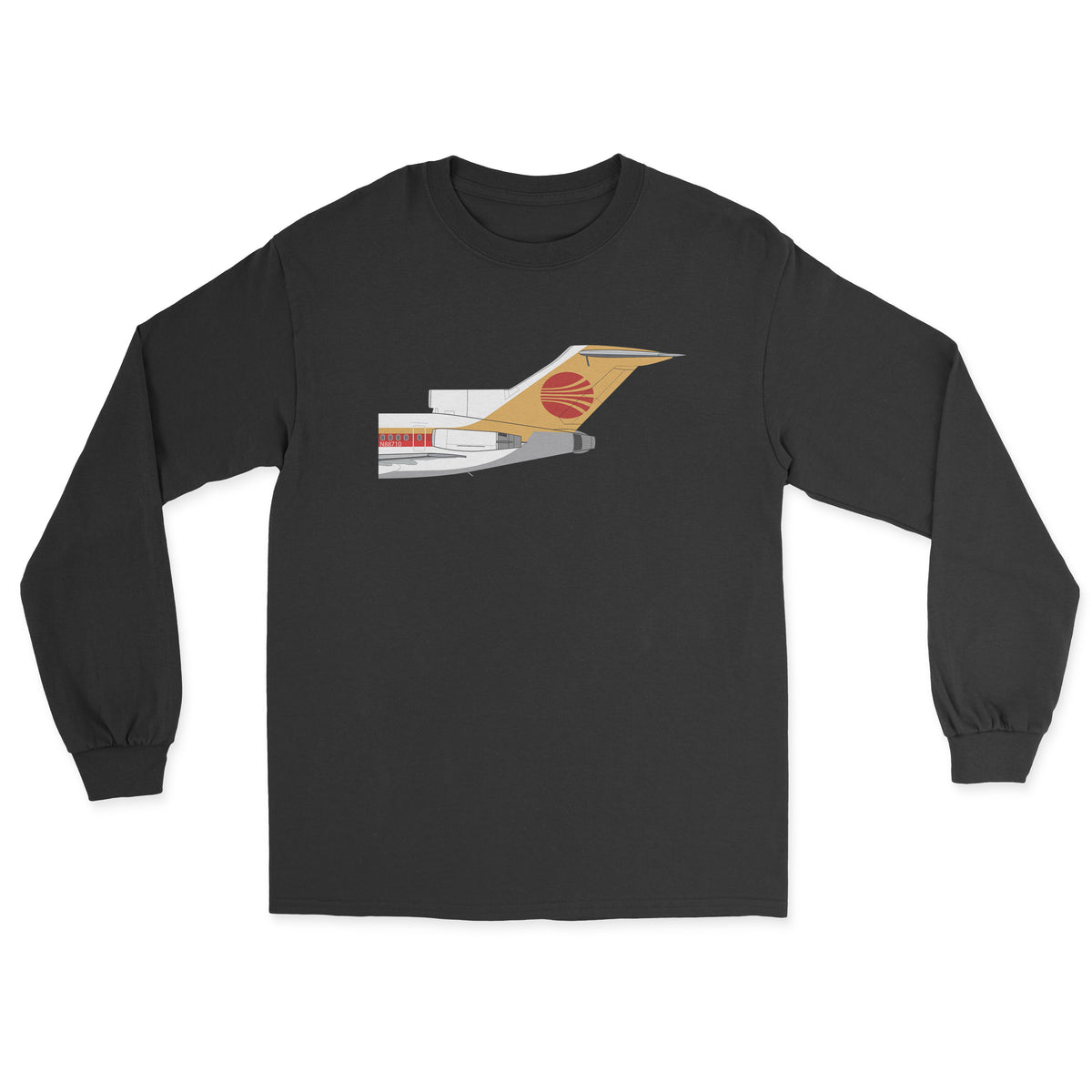 Continental Airlines Boeing 727 Tail Section Unisex Long Sleeve t-Shirt - Black