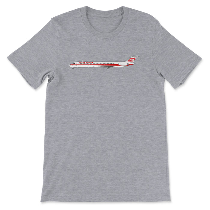 TWA Mcdonnell Douglas MD-80 Unisex T-Shirt - Athletic Heather
