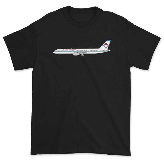 America West Airlines Boeing 757 Unisex T-Shirt - Black