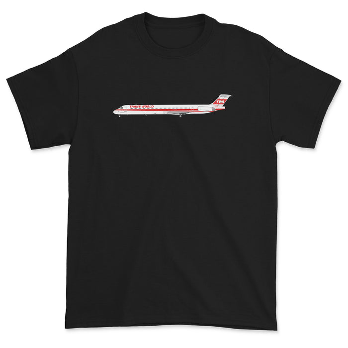 TWA Mcdonnell Douglas MD-80 Unisex T-Shirt - Black