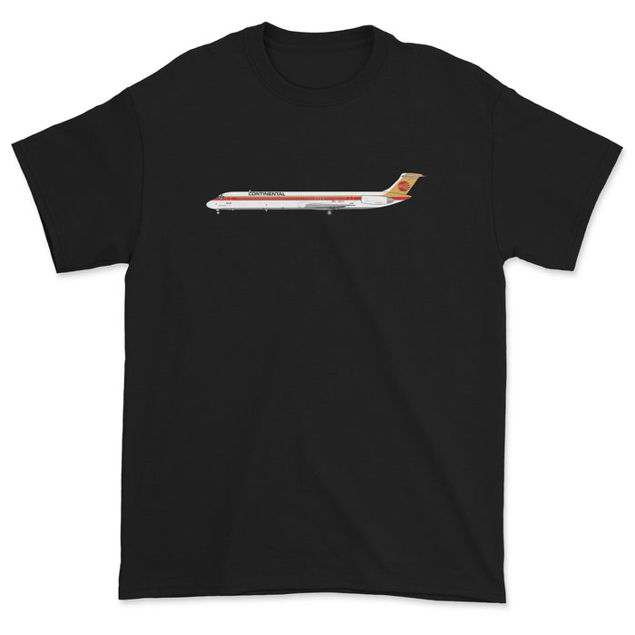 Continental Airlines Mcdonnell Douglas MD-80 Unisex T-Shirt - Black
