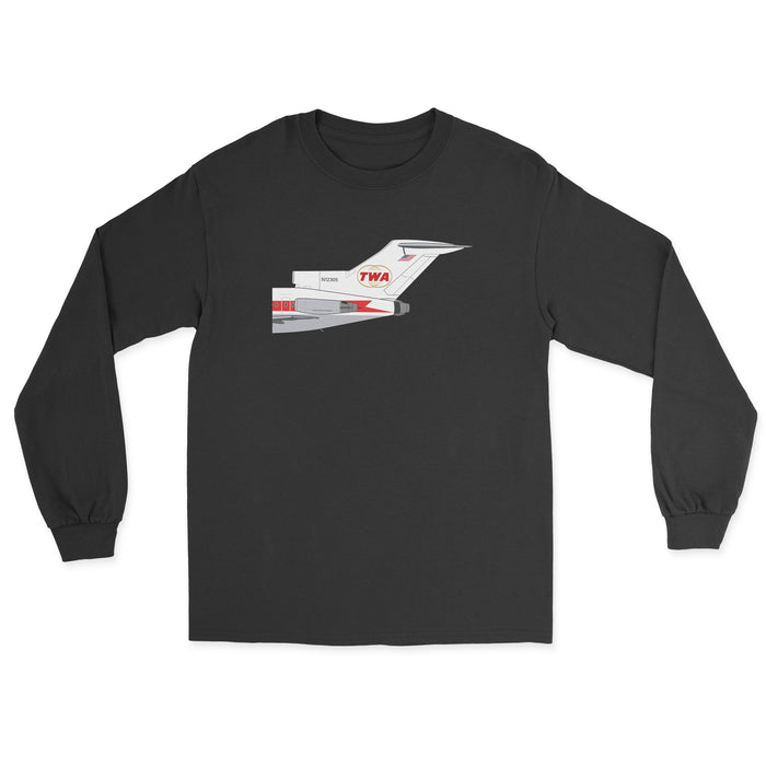 TWA Boeing 727 Tail Section Unisex Long Sleeve T-Shirt - Black