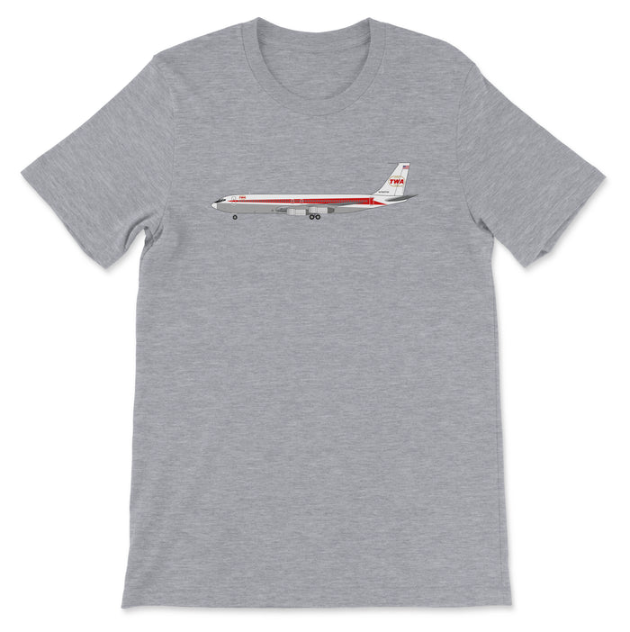 TWA Boeing 707 Unisex T-Shirt - Athletic Heather