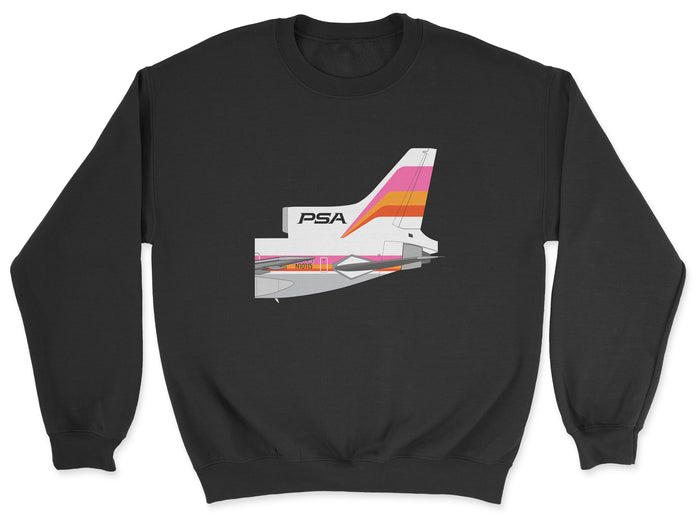 PSA Lockheed L-1011 Tristar Tail Section Unisex Sweatshirt - Black