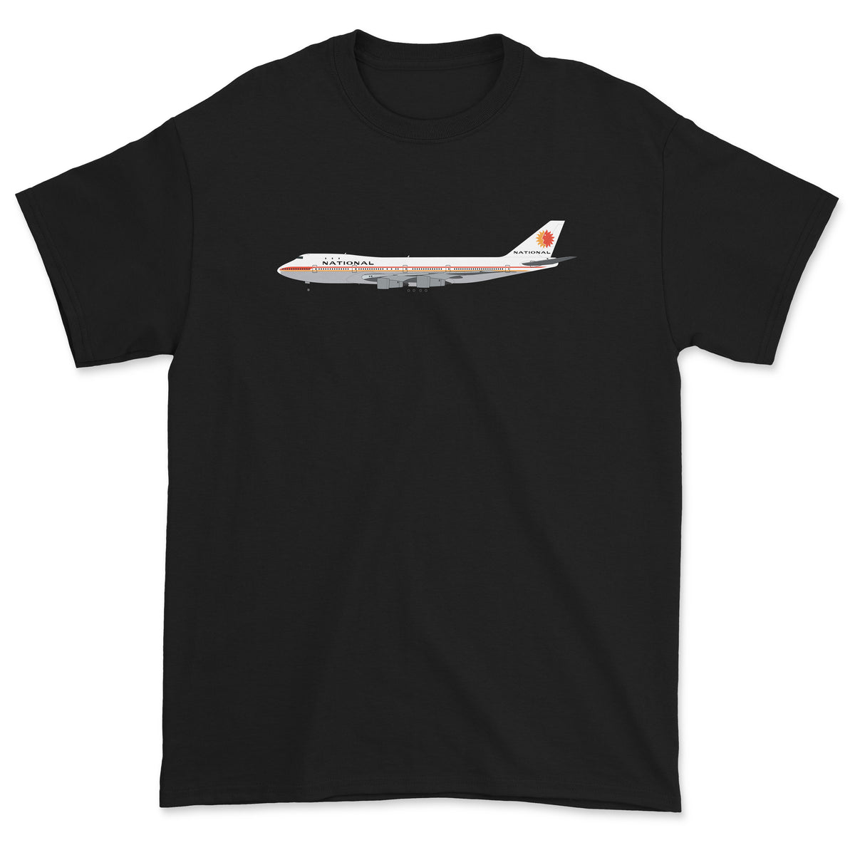 National Airlines Boeing 747 Unisex T-Shirt - Black