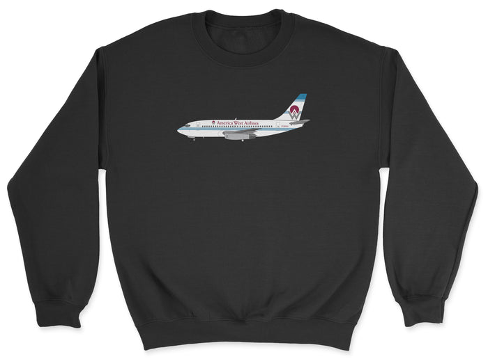America West Airlines Boeing 737 Unisex Sweatshirt - Black