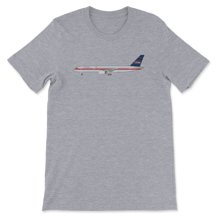 USAir Boeing 757 Unisex T-Shirt - Athletic Heather