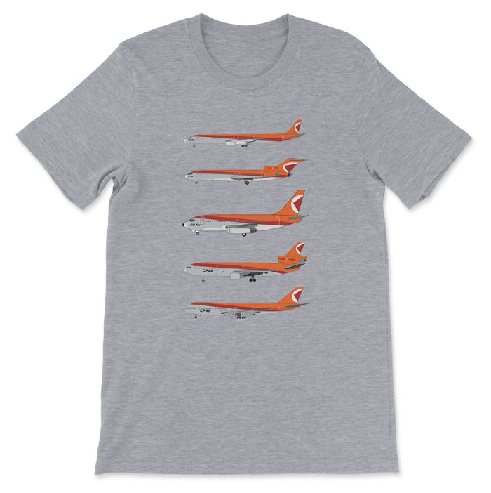 CP Air DC-8, B727, B737, DC-10, B747 Unisex T-Shirt - Athletic Heather