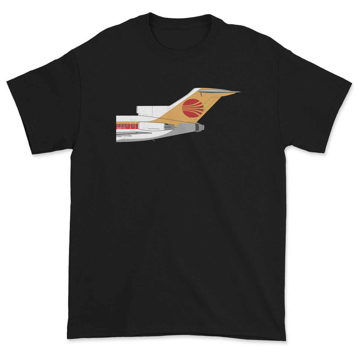 Continental Airlines Boeing 727 Tail Section Unisex T-Shirt - Black
