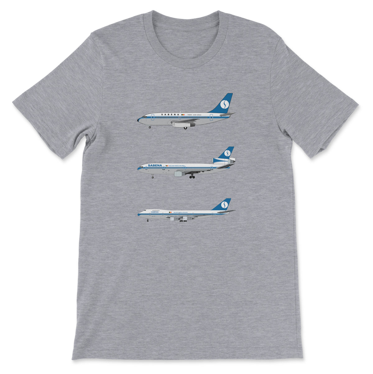 Sabena B737, DC-10, B747 Unisex T-Shirt - Athletic Heather