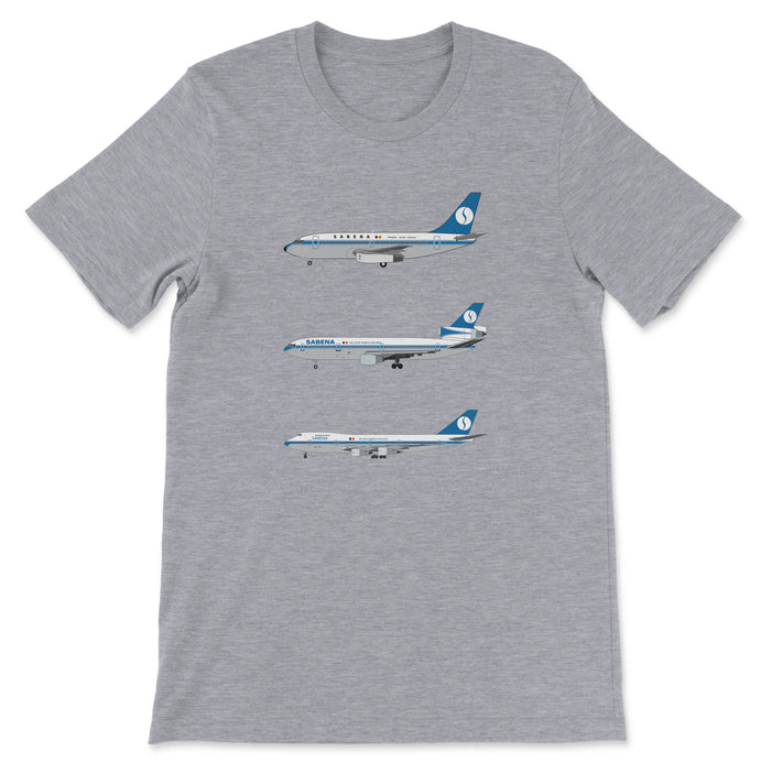 Sabena B737, DC-10, B747 Unisex T-Shirt - Athletic Heather