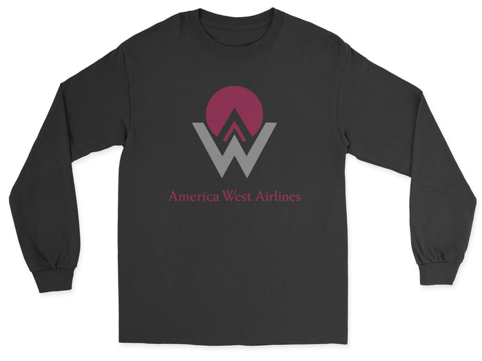 America West Airlines Unisex Long Sleeve T-Shirt - Black
