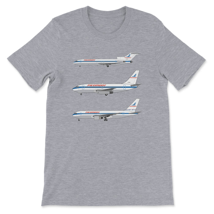 Piedmont Airlines B727, B737, B767 Unisex T-Shirt - Athletic Heather