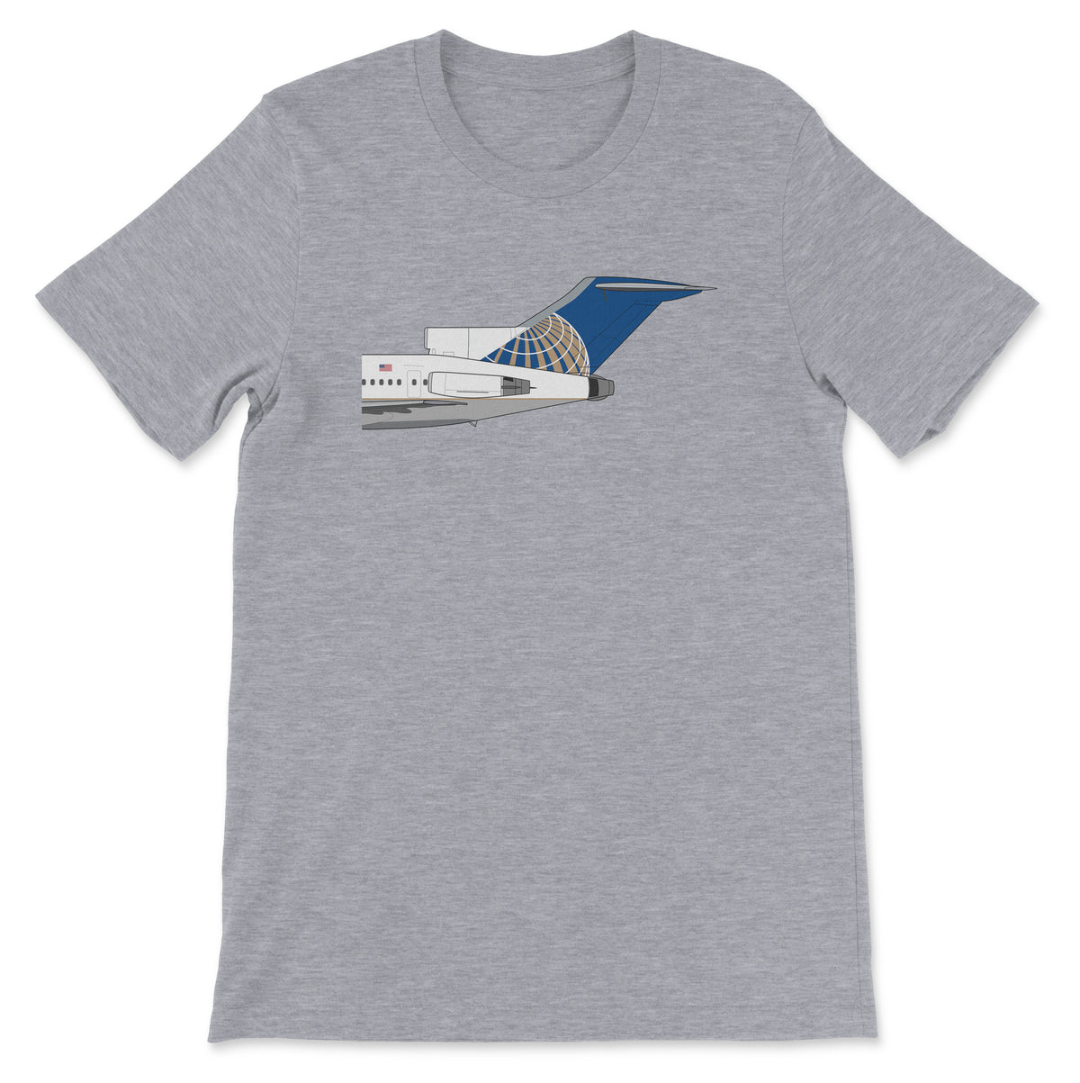Continental Airlines Boeing 727 Tail Section Unisex T-Shirt - Athletic Heather