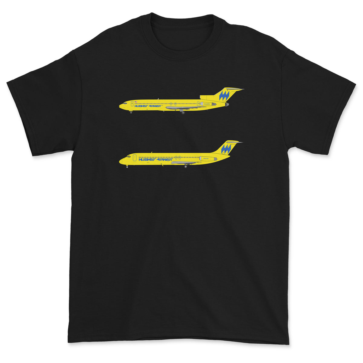 Hughes Airwest B727, DC-9  Unisex T-Shirt - Black