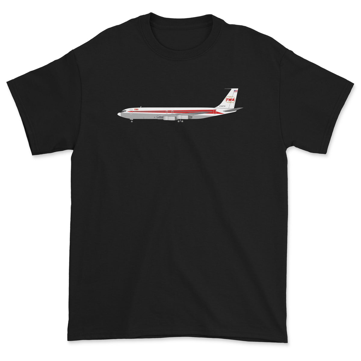 TWA Boeing 707 Unisex T-Shirt - Black