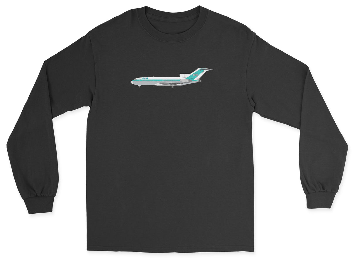 BWIA West Indies Airways Boeing 727 Unisex Long Sleeve T-Shirt - Black