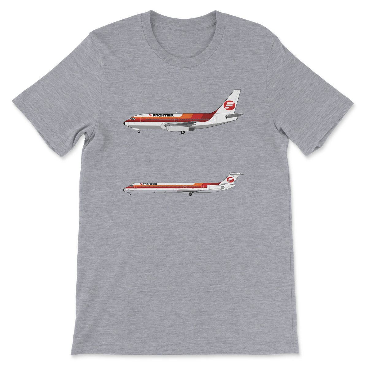 Frontier Airlines B737, MD-80 Unisex T-Shirt - Athletic Heather