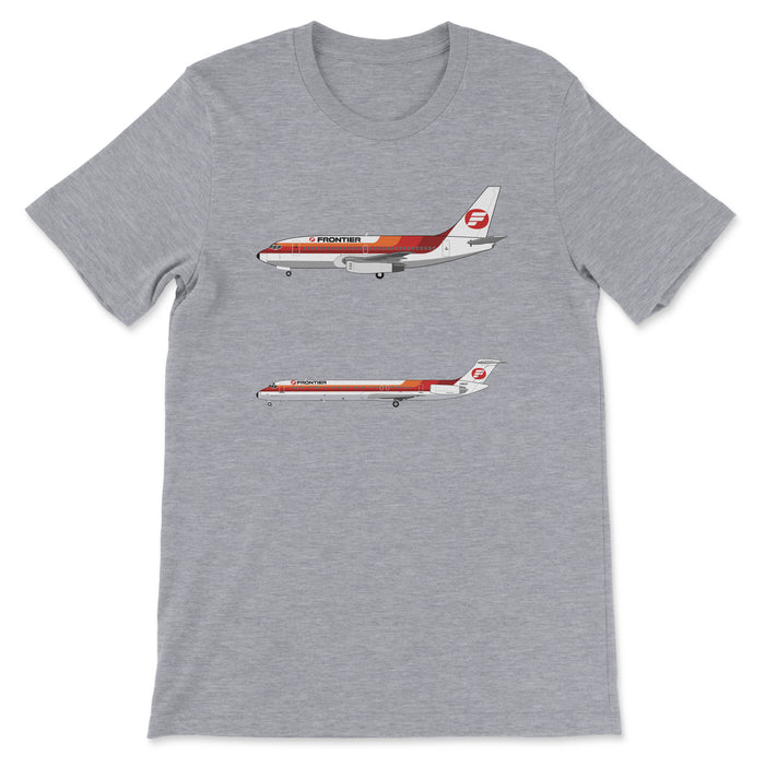 Frontier Airlines B737, MD-80 Unisex T-Shirt - Athletic Heather