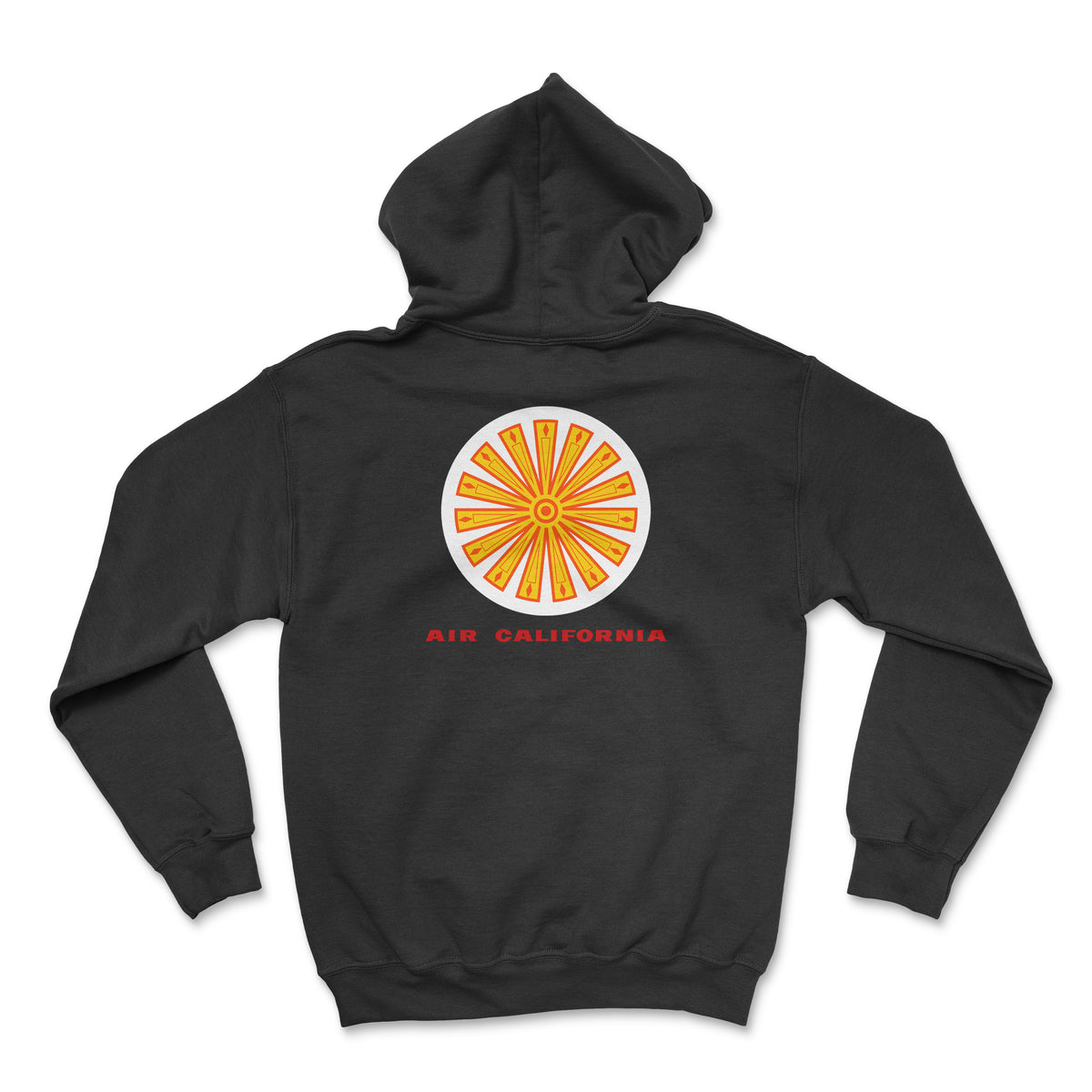 Air California Unisex Hoodie Printed On The Back - Black