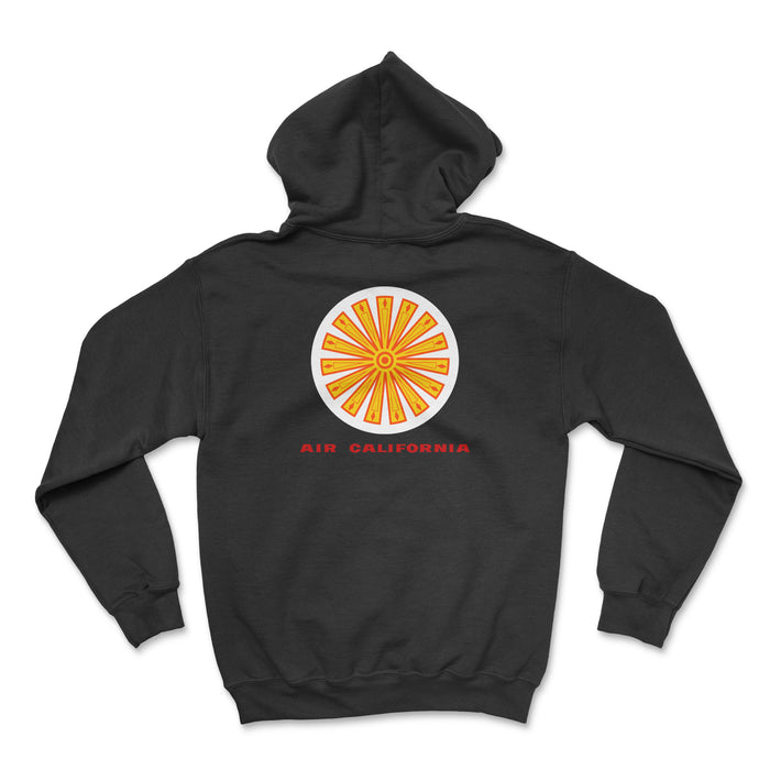 Air California Unisex Hoodie Printed On The Back - Black