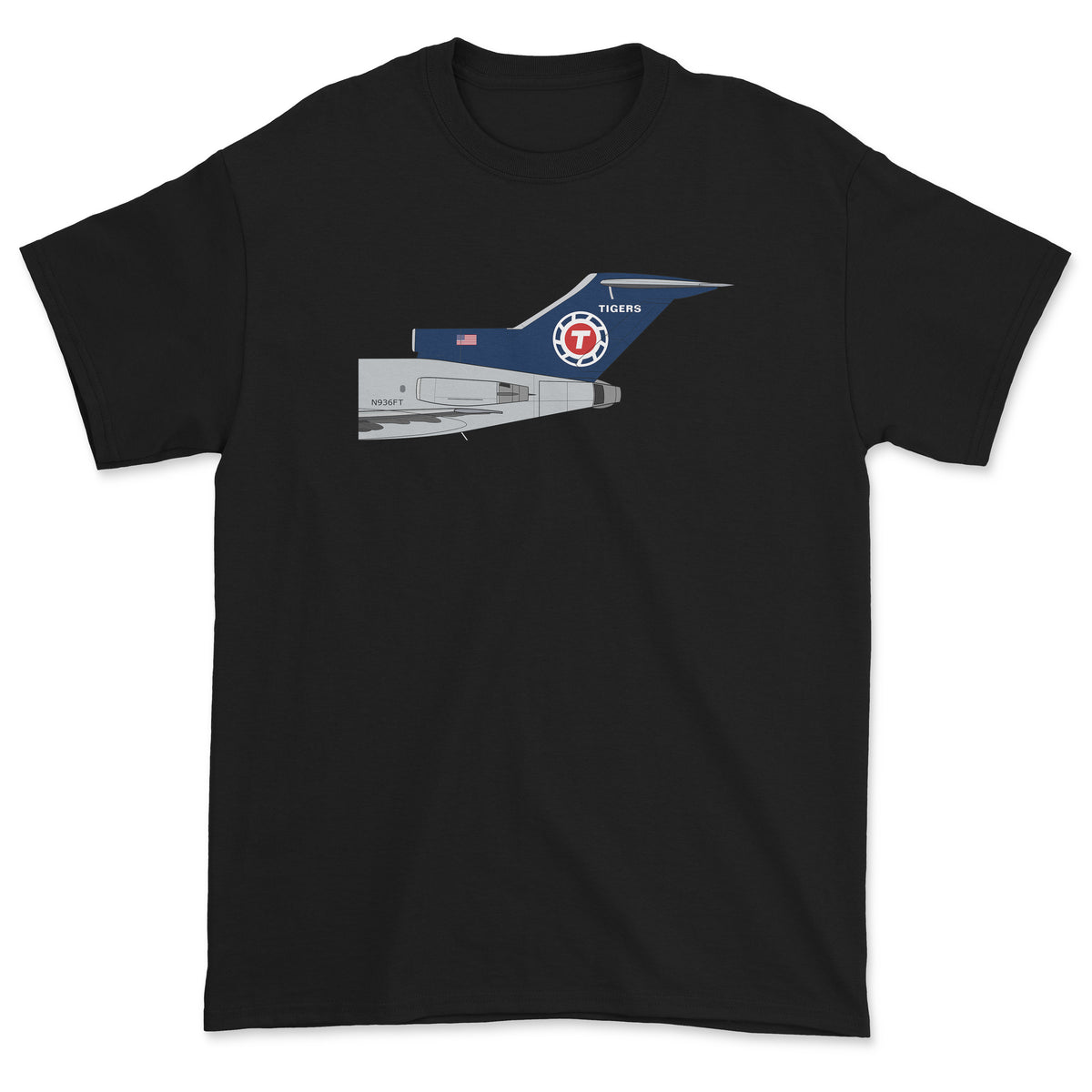 Flying Tigers Boeing 727 Tail Section Unisex T-Shirt - Black