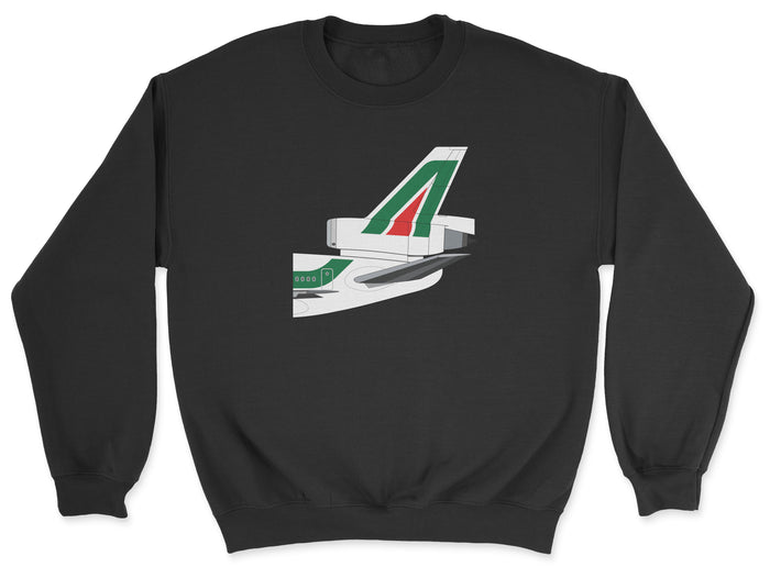 Alitalia McDonnell Douglas DC-10 Tail Section Unisex Sweatshirt - Black