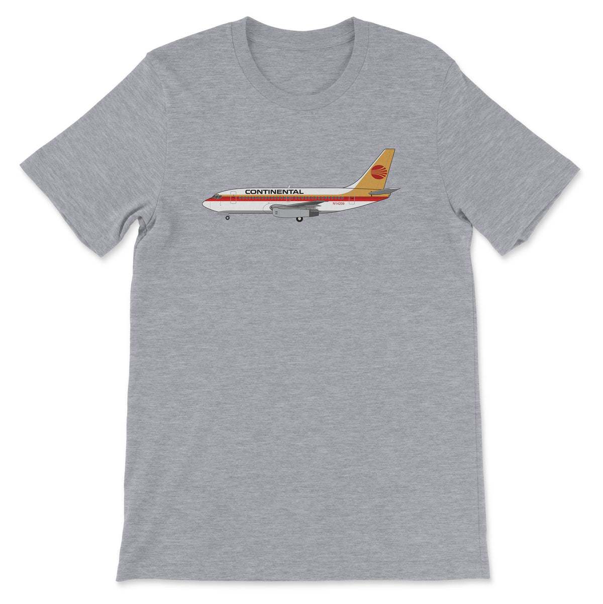 Continental Airlines Boeing 737-200 Unisex T-Shirt - Athletic Heather