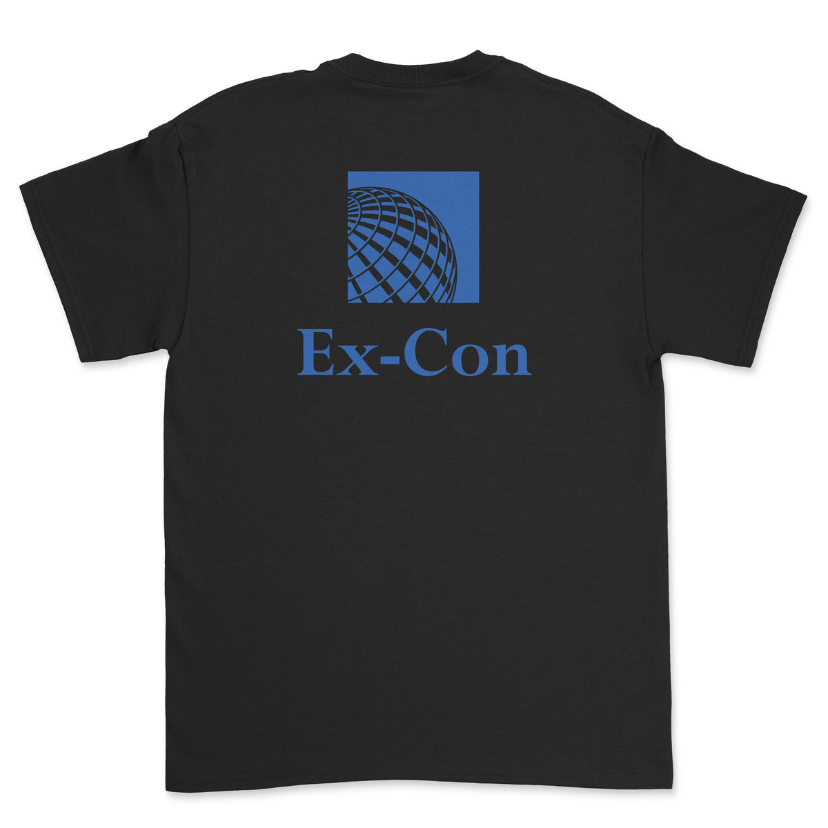 Continental Airlines Ex-Con Unisex T-Shirt Printed On The Back - Black