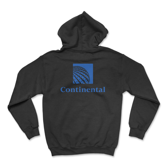 Continental Airlines Unisex Hoodie printed on the back - Black