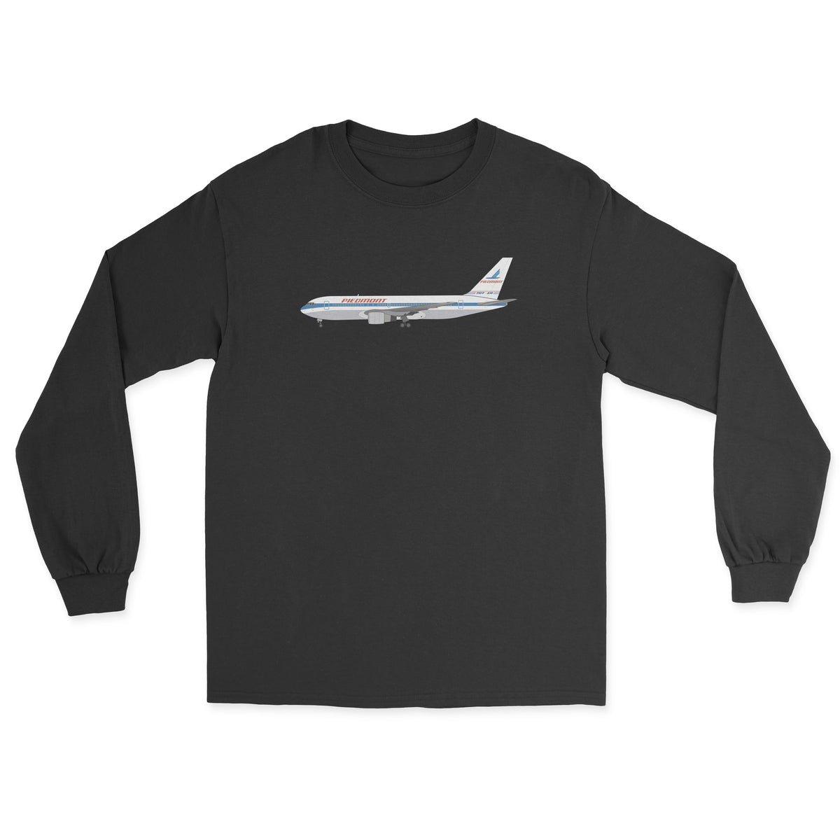 Piedmont Airlines Boeing 767 Unisex Long Sleeve T-Shirt - Black