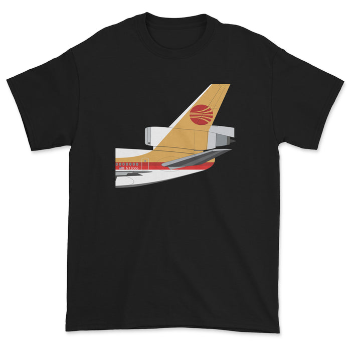 Continental Airlines Mcdonnell Douglas DC-10 Tail Section Unisex T-Shirt - Black