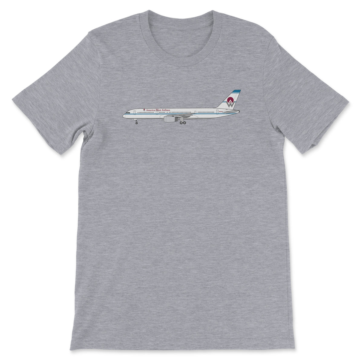 America West Airlines Boeing 757 Unisex T-Shirt - Athletic Heather