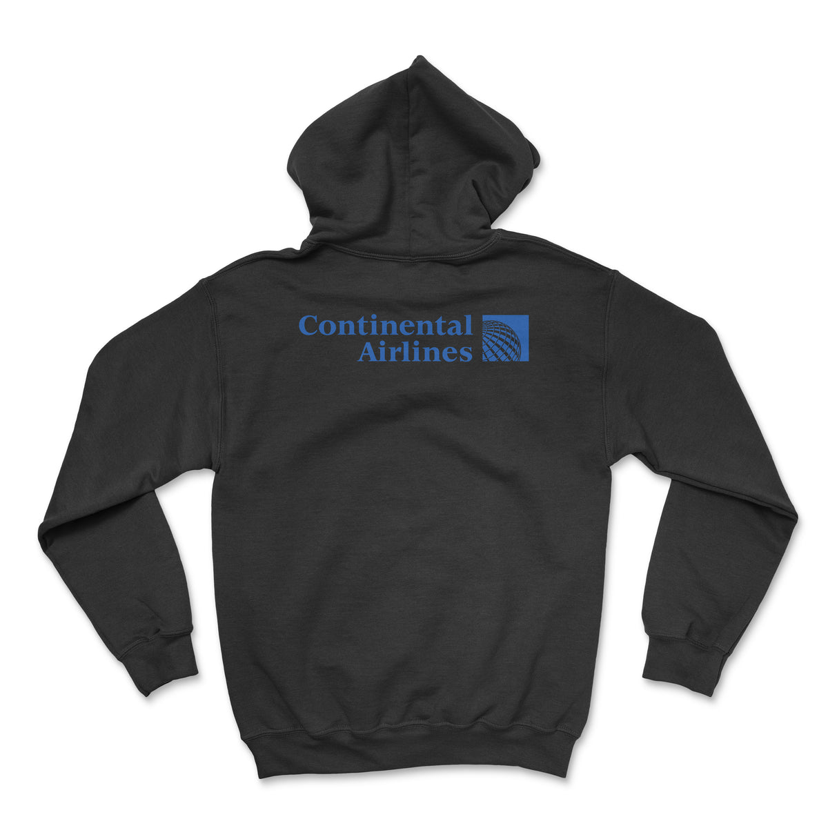 Continental Airlines Unisex Hoodie printed on the back - Black