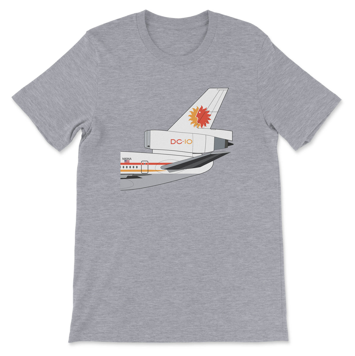 National Airlines McDonnell Douglas DC-10 Tail Section Unisex T-Shirt - Athletic Heather