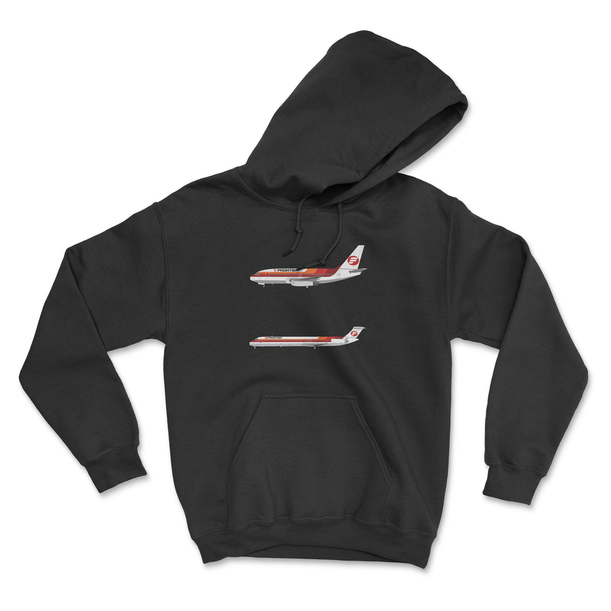 Frontier Airlines B737, MD-80 Unisex Hoodie - Black